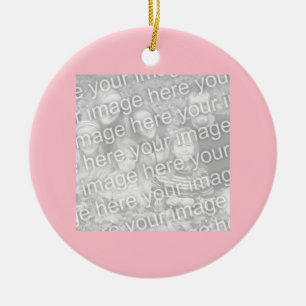 Square Pink Border Photo Ceramic Tree Decoration