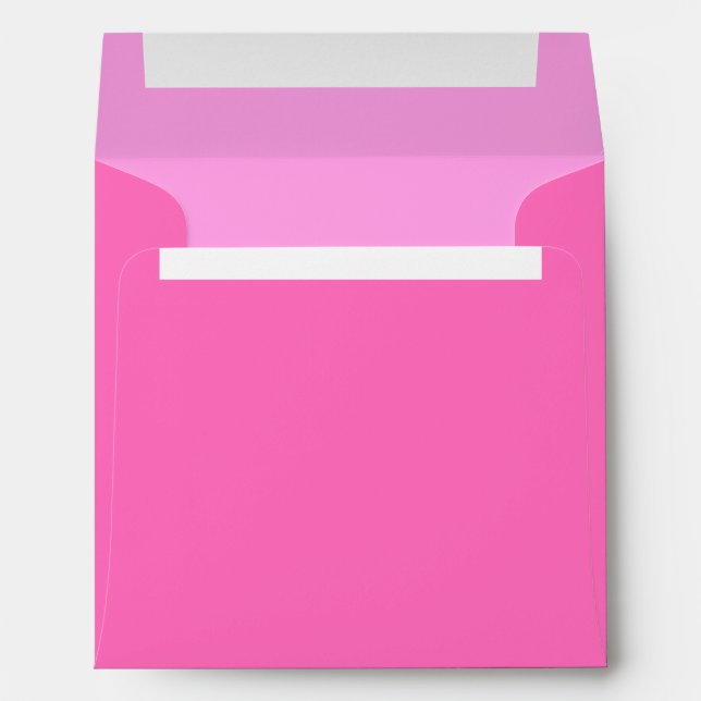 Square Pink Custom Envelope with Return Address (Back (Bottom))