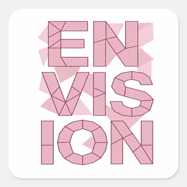 Square Pink ENVISION Sticker Graphic (Front)