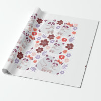 Square poster with cute pandas couples in love wit