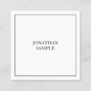 Square Professional Artistic Clean Design Modern Square Business Card