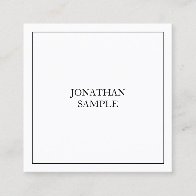 Square Professional Artistic Clean Design Modern Square Business Card (Front)