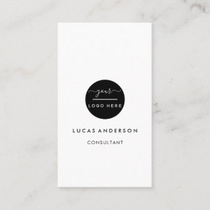 Square professional black add your custom logo bus business card