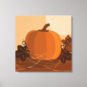 Square Pumpkin Orange Kitchen Wall Decor