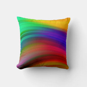Square Rainbow Wave Stripes Cushion