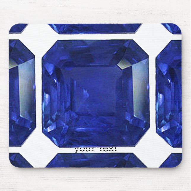 Square Rectangular Blue Sapphire Mouse Mat (Front)