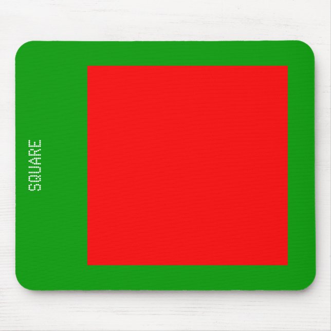 Square - Red and Green Mouse Mat (Front)
