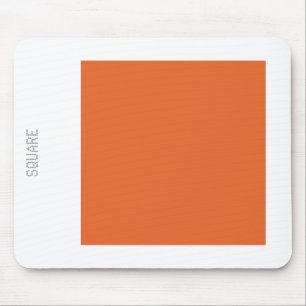 Square - Red Brown with White Mouse Mat