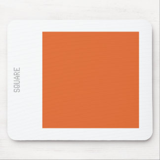 Square - Red Brown with White Mouse Mat