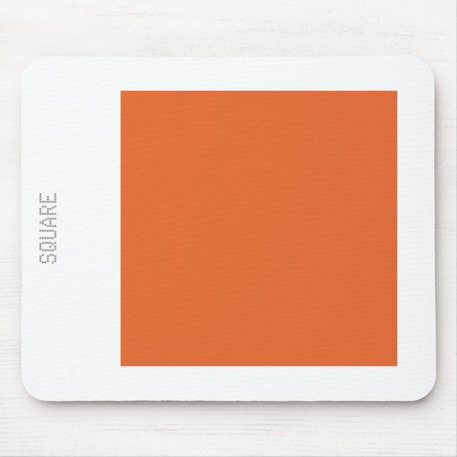 Square - Red Brown with White Mouse Mat (Front)