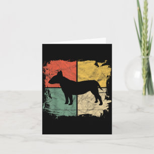 Square Retro Bull Terrier Owner Gift Dog Bully Dad Card
