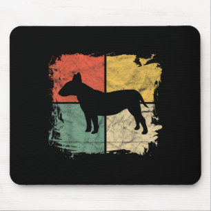 Square Retro Bull Terrier Owner Gift Dog Bully Dad Mouse Mat