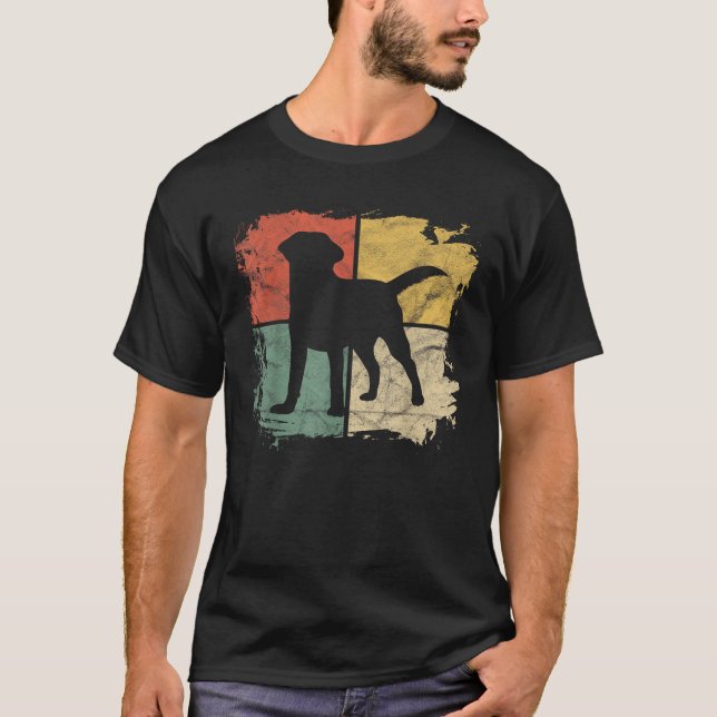 Square Retro Labrador Owner Gift Golden Black Lab  T-Shirt (Front)