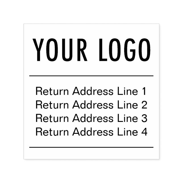 Square Return Address Stamp Custom Business Logo (Design)