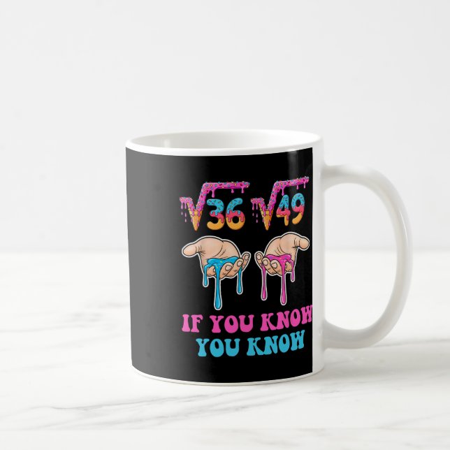 Square Root 36 49 If You Know You Know 67 Ice Crea Coffee Mug (Right)