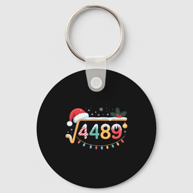 Square Root 4489 Funny 67 Meme Math Teacher 6 7 Ch Key Ring (Front)