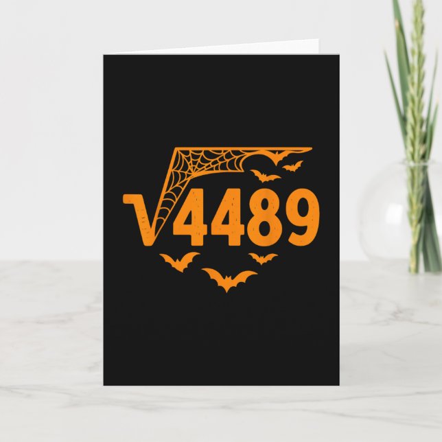 Square Root 4489 Funny Halloween Meme 67 Math Teac Card (Front)