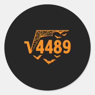 Square Root 4489 Funny Halloween Meme 67 Math Teac Classic Round Sticker