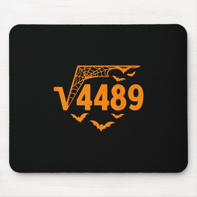 Square Root 4489 Funny Halloween Meme 67 Math Teac Mouse Mat (Front)