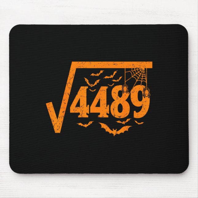 Square Root 4489 Funny Halloween Meme 67 Math Teac Mouse Mat (Front)