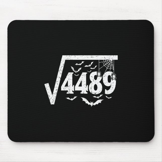 Square Root 4489 Funny Halloween Meme 67 Math Teac Mouse Mat (Front)