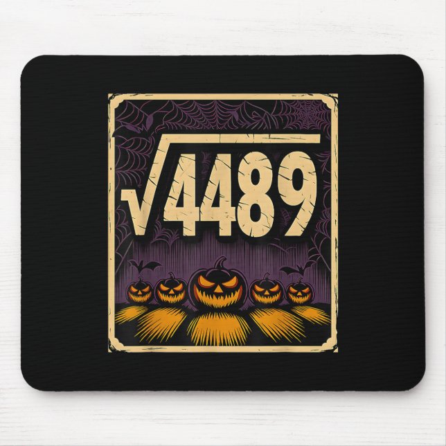Square Root 4489 Halloween Pumpkin Math Joke 6 7 S Mouse Mat (Front)