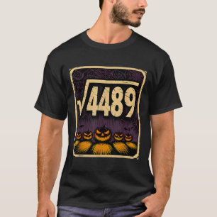 Square Root 4489 Halloween Pumpkin Math Joke 6 7 S T-Shirt