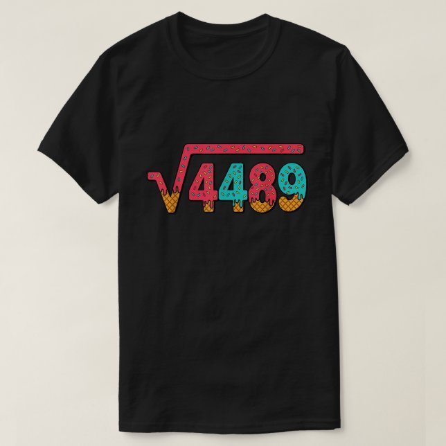 Square Root 4489 Ice Cream Meme Math Shirt (Design Front)