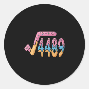 Square Root 4489 Ice Cream Slang Math 67 Six Seven Classic Round Sticker