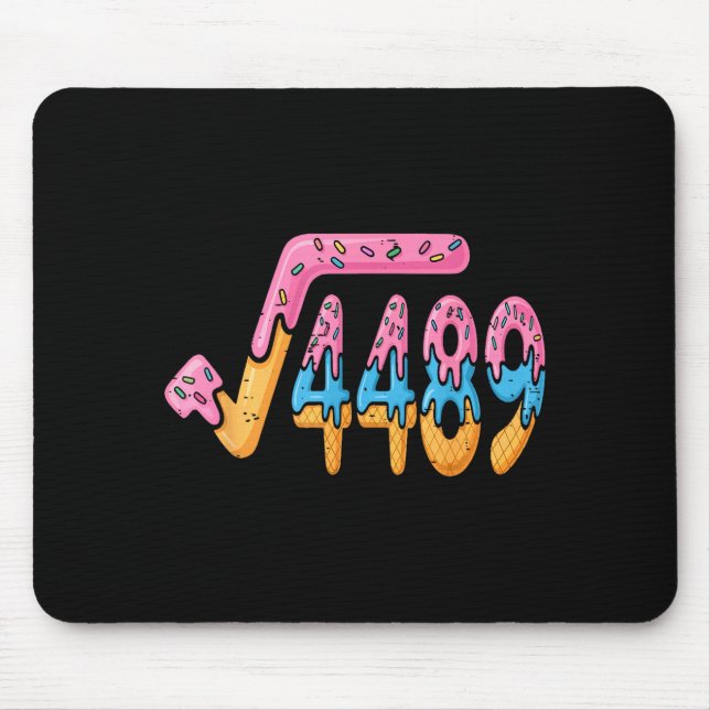 Square Root 4489 Ice Cream Slang Math 67 Six Seven Mouse Mat (Front)