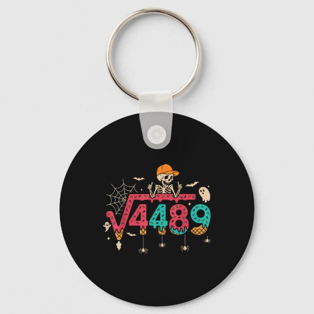 Square Root 4489 Math Teacher Funny 67 Meme Hallow Key Ring (Front)