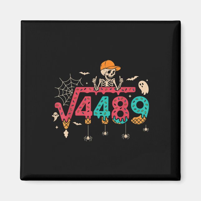 Square Root 4489 Math Teacher Funny 67 Meme Hallow Magnet (Front)