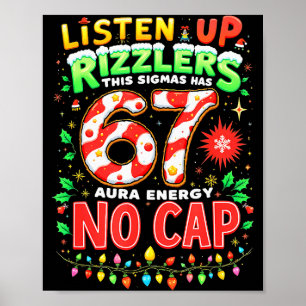 Square Root 4489 Six Seven Christmas Funny 67 Meme Poster