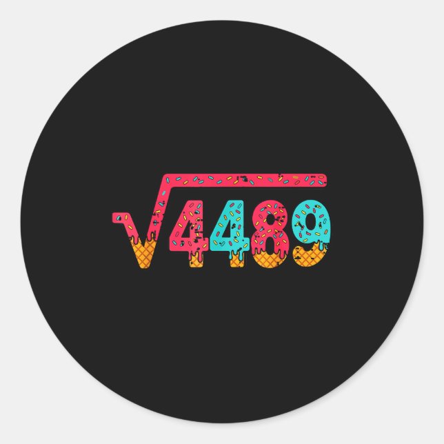 Square Root 4489 Slang Math Teacher Six Seven 6 7  Classic Round Sticker (Front)