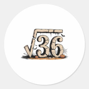 Square Root 67 Meme 6 7 Gen Alpha Halloween Six Se Classic Round Sticker