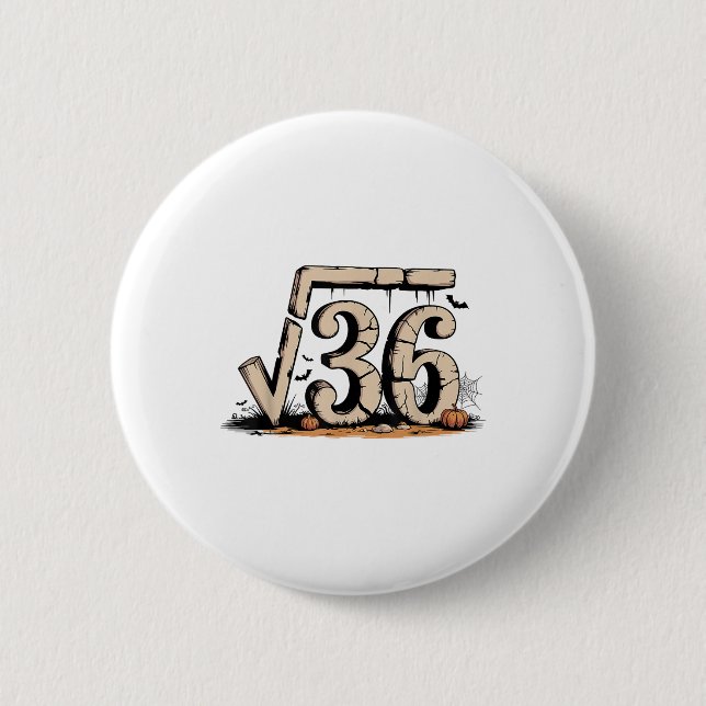 Square Root 67 Meme 6 7 Gen Alpha Halloween Six Se Cm Round Badge (Front)