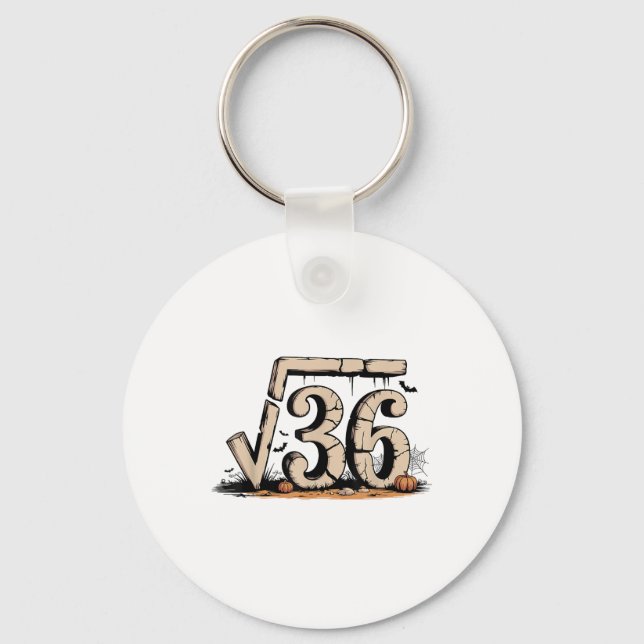 Square Root 67 Meme 6 7 Gen Alpha Halloween Six Se Key Ring (Front)