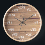 Square Root Clock - Faux Wood Math Clock<br><div class="desc">square root clock, fun math wall clock, mathematics student classroom time, maths teacher class hours, number geek nerd humour, squareroot calculation school lesson, calculating calculations sums,  numbers, elementary primary secondary school, high school college university</div>