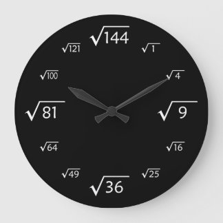Square Root Large Wall Clock (Black/White)