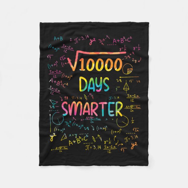 Square Root Of 10000 Math 100 Days Smarter School  Fleece Blanket (Front)
