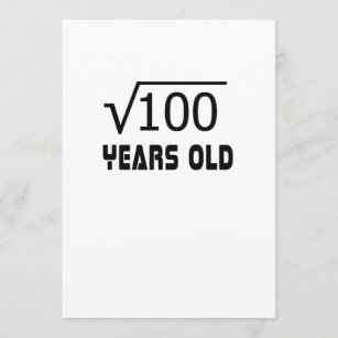 Square Root of 100 10 yrs years old 10th birthday Card