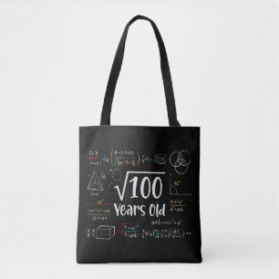 Square Root of 100 10th Birthday 10 Year Old Gifts Tote Bag