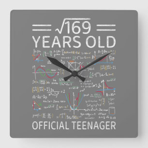 Square Root Of 169,13 Years Old, Official Teenager Wall Clock