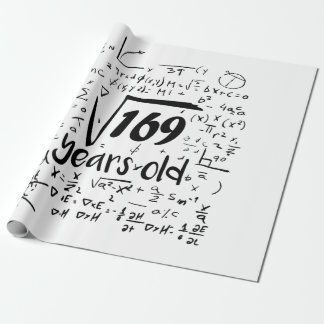 Square Root Of 169 - 13th Bday 13 Year Old Math Bi Wrapping Paper