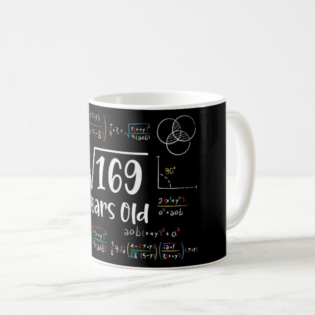 Square Root of 169 13th Birthday 13 Year Old Gifts Coffee Mug (Front Right)