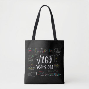 Square Root of 169 13th Birthday 13 Year Old Gifts Tote Bag