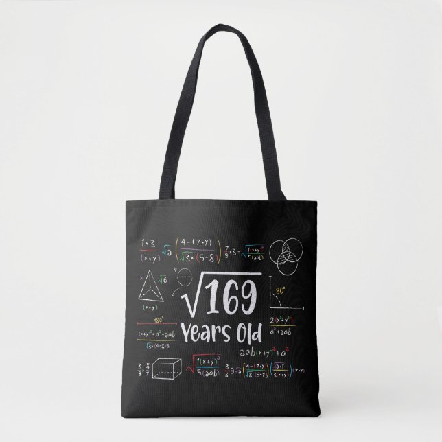 Square Root of 169 13th Birthday 13 Year Old Gifts Tote Bag (Front)
