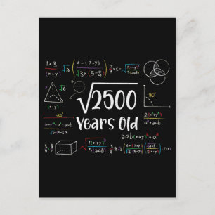 Square Root of 2500 50th Birthday 50 Year Old Gift Holiday Postcard
