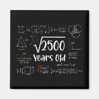 Square Root of 2500 50th Birthday 50 Year Old Gift
