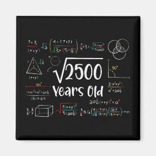 Square Root of 2500 50th Birthday 50 Year Old Gift Magnet